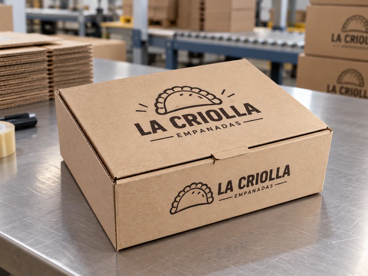 Caja para empanadas impresión a 1 color