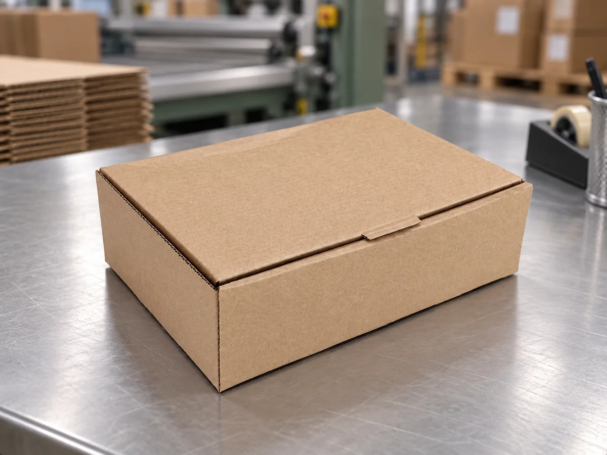 Caja para empanadas de microcorrugado kraft sin impresión