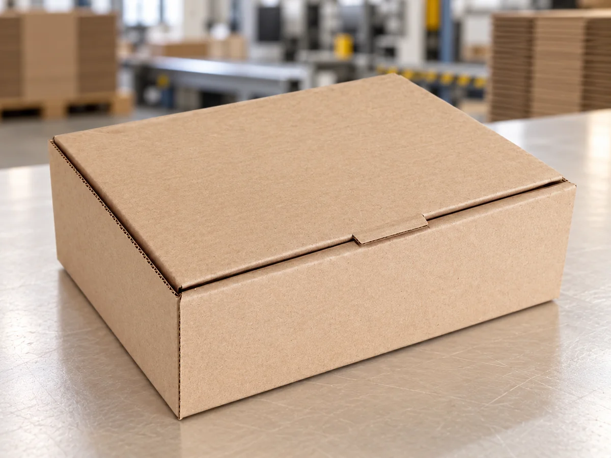 Caja para hamburguesa de microcorrugado kraft sin impresión