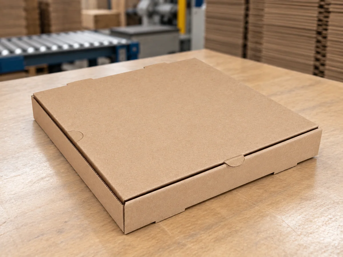 Caja de pizza de microcorrugado kraft sin impresión